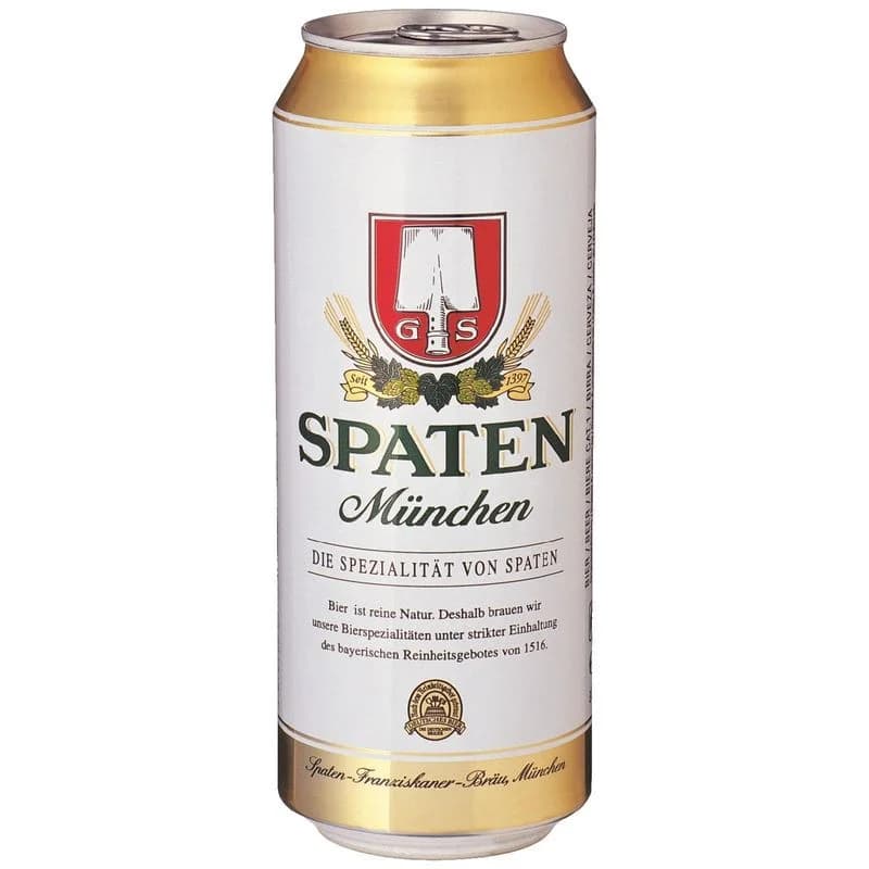 Spaten Мюнхен светлое пастеризованное 5.2%, 450мл