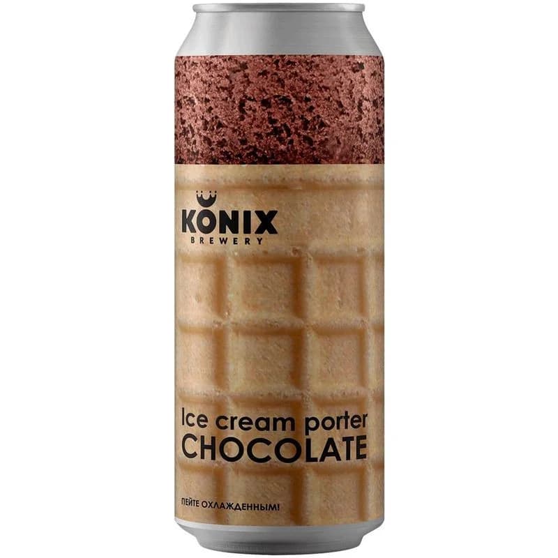 Пивной напиток Konix Brewery Ice Cream Porter Chocolate нефильтрованный осветленный пастеризованный 7%, 450мл