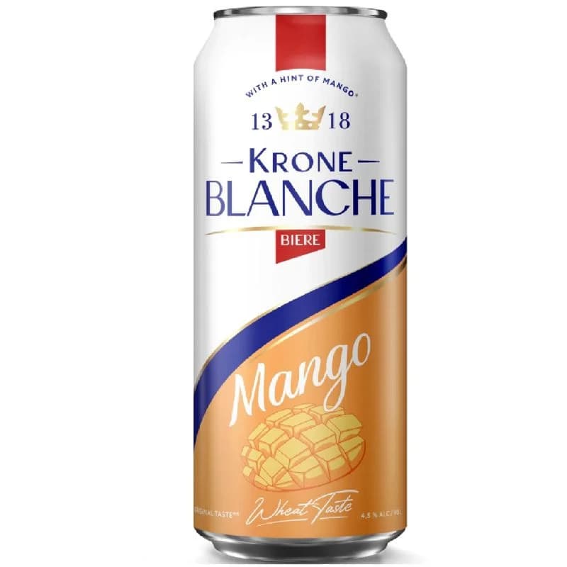 Пивной напиток Krone Blanche Biere Mango пастеризованный 4.5%, 450мл