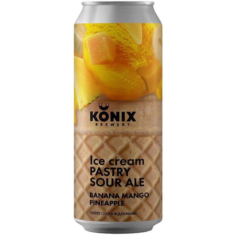 Пивной напиток Konix Brewery Айс Крим манго-ананас нефильтрованный, 450мл