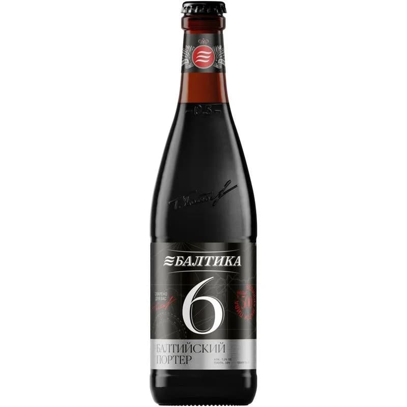 Балтика Портер №6 тёмное пастеризованное 7%, 500мл