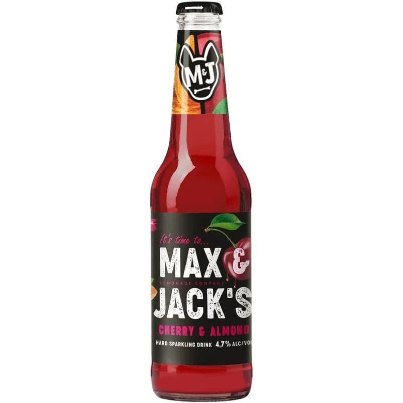 Пивной напиток Max&Jack’S Cherry Almond нефильтрованное осветленное пастеризованное, 400мл